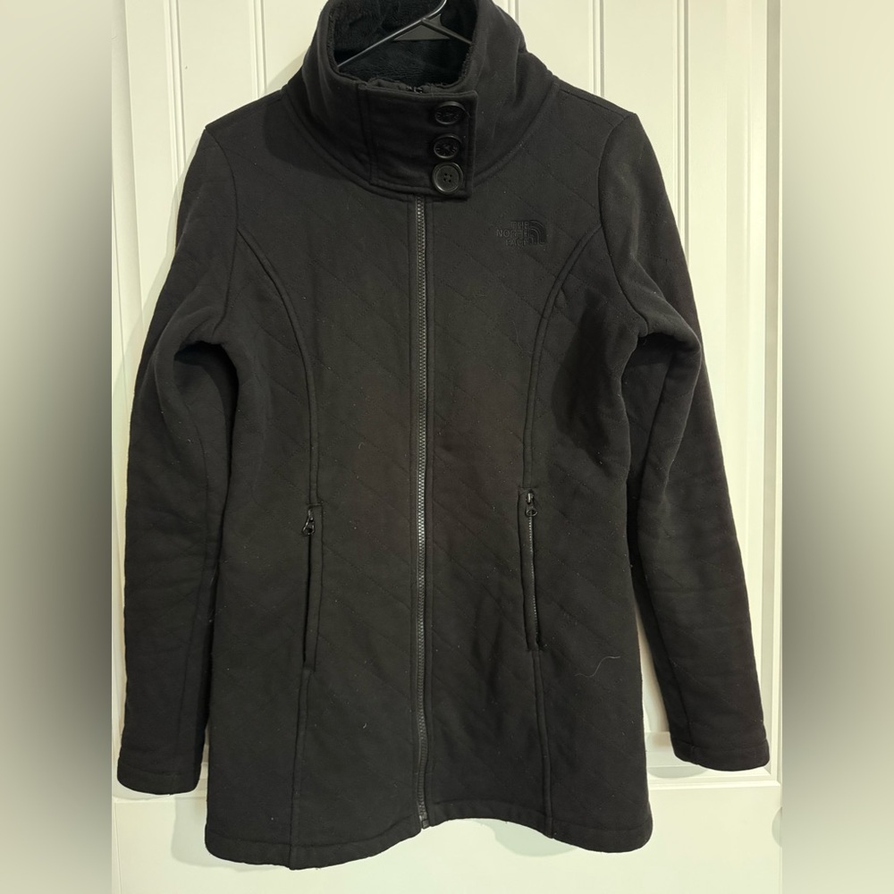 The North Face Quilted Black Fleece Ski Jacket Women’s Small Coat